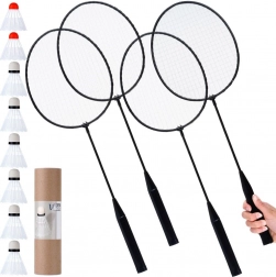 Badminton-Set für 4 Spieler mit 8 Federbällen, 61 cm