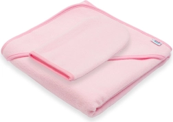 Kinder-Frottee-Badetuch mit Kapuze New Baby Basic 80 × 80 cm rosa