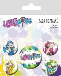 Set von Abzeichen Lollipopz