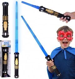 Ausziehbares Lichtschwert mit blauer Klinge und Soundeffekten
