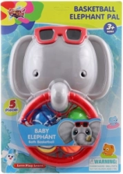 Badewannenkorb mit Elefant – Mini-Basketball für Kinder