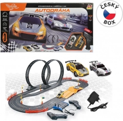 Autorennbahn Racing Collection 560 cm mit Loopings und zwei Autos