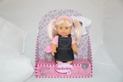 Bambolina Puppe Nena 36 cm mit Fläschchen und Ersatz-T-Shirt