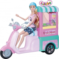 Eisverkäufer-Puppe 30 cm mit Motorroller