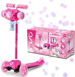 EVO Bubblz Mini Cruiser dreirädriger Kinderroller mit Seifenblasenfunktion, rosa