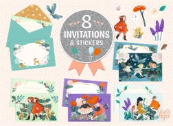 DJECO Geschenkset Einladungen Garden Friends