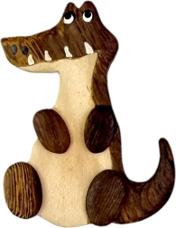 Holzmagnet Krokodil – handgefertigte Dekoration