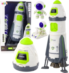 Weltraumrakete mit Astronauten und Rover – Licht- und Soundeffekte