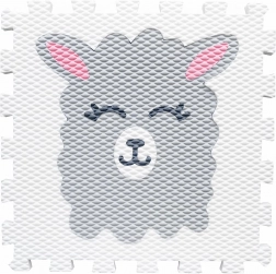 Schaumstoff-Puzzlematte mit Lama-Motiv – weiß