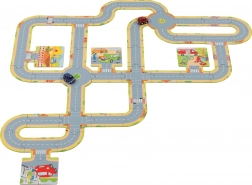 GOKI Boden-Autorennbahn – 45 Teile + 2 Metall-Autos