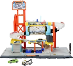 Auto-Waschanlage Matchbox Turbo Zyklon – mehrstöckiges Spielset mit Rampe und Service