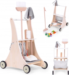 ECOTOYS Holz-Putzwagen für Kinder, beige