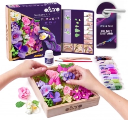 OKTO INSPIRATION Künstlerische Modellier-Set DIY Blumen im Holzrahmen 21x21 cm