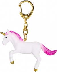 Schlüsselanhänger Einhorn im Sprung neonpink