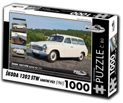 Puzzle Retro-Autos Škoda 1202 STW Krankenwagen 1000 Teile