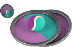 Catch-Ball-Spiel mit Klettverschluss 19 cm – grün‑violett, im Netz