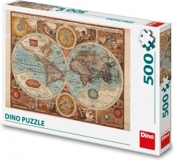 Dino Puzzle alte Weltkarte - 500 Teile