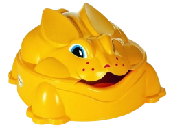 Sandkasten Hase gelb mit Deckel