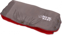 Handmuff für Kinderwagen Classic Fleece grau/rot