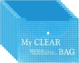 Transparente Mappe mit Klickverschluss Blau A4