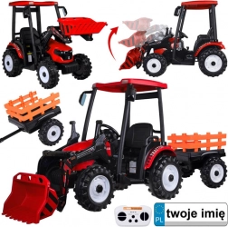 Großer elektrischer Traktor mit Anhänger und Schaufel für Kinder