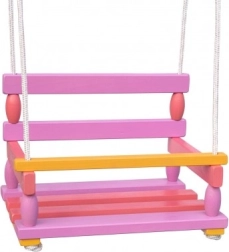 Holz-Kinderschaukel 40 × 30 cm, Tragfähigkeit 80 kg – Rosa