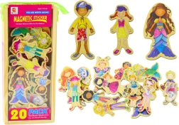 Holzmagnetische Figuren in bunten Kostümen, 20 Stk.