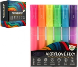 Fluoreszierende Acrylmarker für verschiedene Oberflächen, 6 Stk.