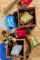 Cellophanbeutel Schneeflocke Metall 35x50 cm