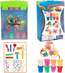 Kreatives Knetset 8×57 g mit Zubehör in Kunststoffbox