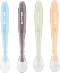 NATTOU Silikonlöffel mit weicher Spitze, Set 4 Stk.
