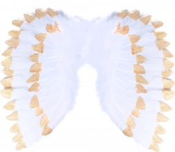 Engelsflügel mit Federn weiß‑gold
