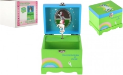 Musikalische Holz-Schmuckschatulle mit Einhorn, grün