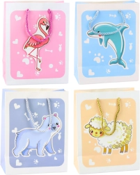 Geschenktasche Tiere 3D Pastell