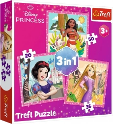 Puzzle 3-in-1 – Wunderschöne Blumen – DISNEY PRINCESS Trefl