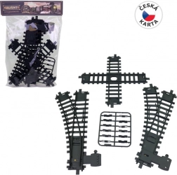 Schienenset für Eisenbahn 22 cm mit Kreuzung und Weichen