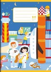 Schulheft A5 mit Hilfslinie Weltraum