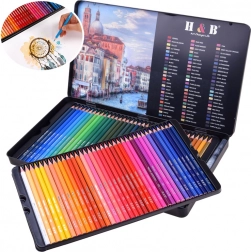 Set aus Aquarellstiften in Metalletui, 72 Farben
