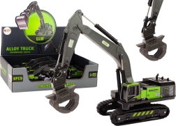 Spielzeug Kettenbagger mit Metallgreifer 1:55 schwarz-grün