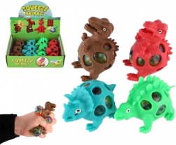 Dinosaurier Anti-Stress Quetschschleim 7x5 cm, 4 Farben im Beutel