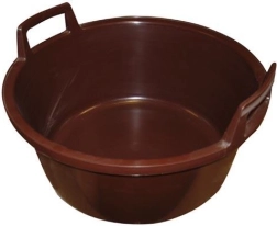 Kunststoffzuber 56 cm mit Griffen, braun, 40 l