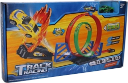 Rennstrecke mit Looping und Feuerrampe 100 × 22 × 27 cm