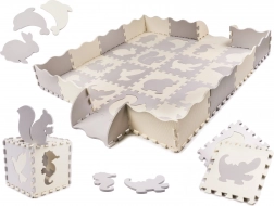 Schaumstoff-Lernmatte Puzzle, grau und Ecru, 36 Teile, 150 × 150 cm