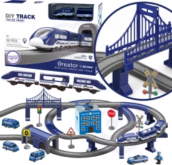Elektrische Polizeibahn mit Autos, 92 Teile, 300 cm