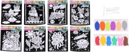 Kreatives Samt-Set 15,5 × 25 cm – Farben und 6 Stäbchen