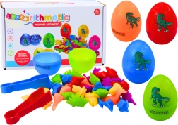 Sortier-Eier mit Dinosauriern und Pinzette, 6 Stück