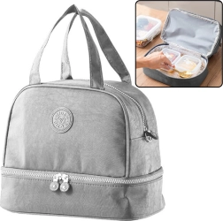 Thermo-Isoliertasche mit verstellbarem Schultergurt, silber