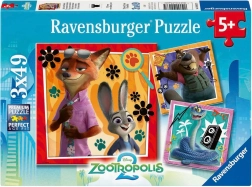 Puzzle RAVENSBURGER Zoomania: Ganz schön tierisch! 3×49 Teile