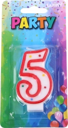 Party-Kerze Zahl 5 rot