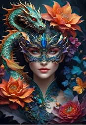 Puzzle Mädchen mit Drache 1000 Teile